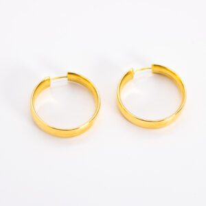 Argola Ouro 18K Redonda Grande Fio 6mm