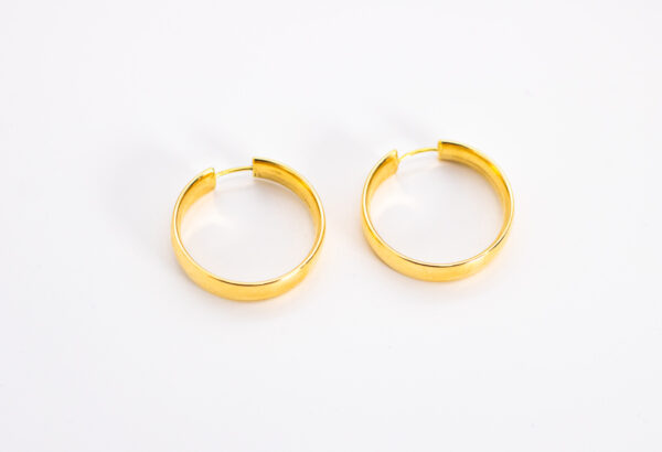Argola Ouro 18K Redonda Grande Fio 6mm
