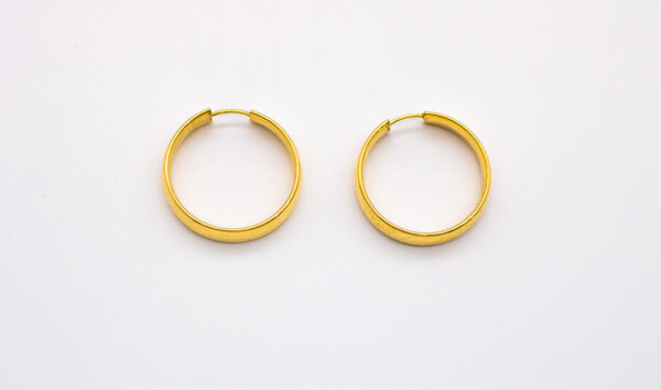 Argola Ouro 18K Redonda Grande C/ Fecho Encaixe