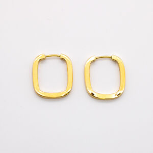 Argola Ouro 18K Quadrada C/ Fio Quadrado