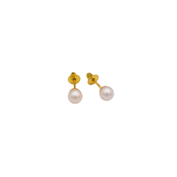 Brinco Ouro 18K Pérola Natural 4mm - Imagem 2