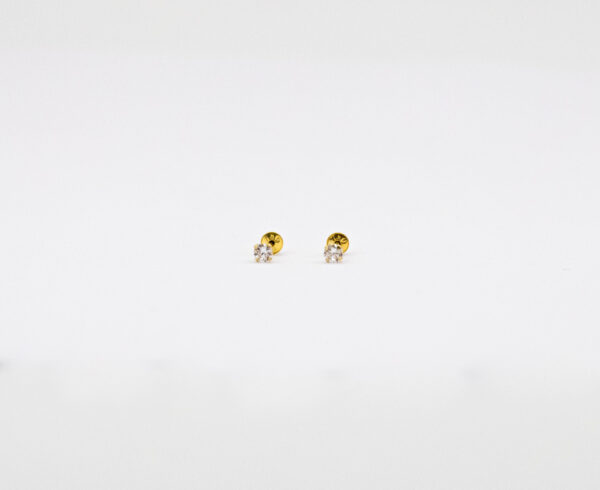 Brinco Ouro 18K Pedra Zircônia 2,5mm - Imagem 2