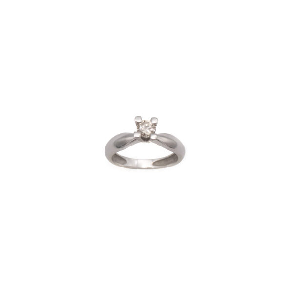 Anel Ouro 18K Branco C/ Diamante 40PTS - Imagem 2
