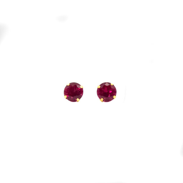 Brinco Ouro 18K Ponto de Luz Vermelho