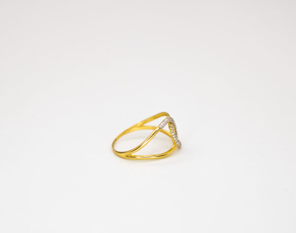 Anel Ouro 18K Entrelaçado C/ Zircônias - Imagem 2