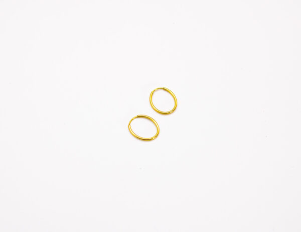 Argola Ouro 18K Oval Fio Redondo C/ Fecho Encaixe - Imagem 2