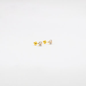Brinco Ouro 18K Pedra Zircônia 5mm