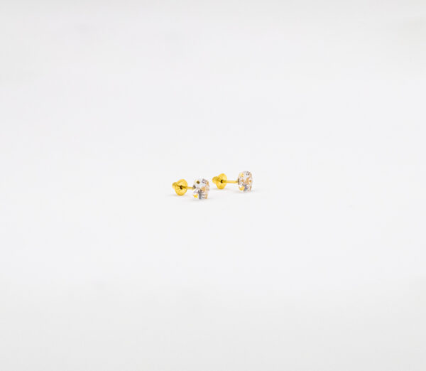 Brinco Ouro 18K Pedra Zircônia 5mm