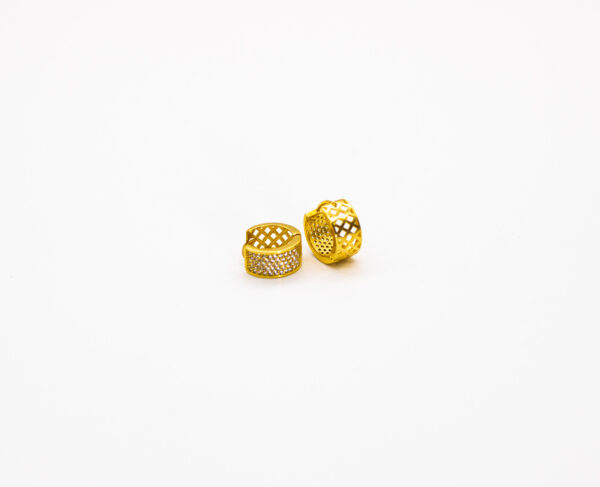 Argola Ouro 18K Oval C/ Zircônias Cravejadas - Imagem 2
