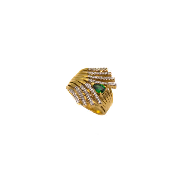 Anel Ouro 18K Pedra Esmeralda - Imagem 2