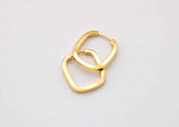 Argola Ouro 18K Quadrada C/ Fio Quadrado - Imagem 2