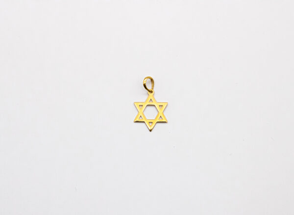 Pingente Ouro 18K Estrela de Davi Hexagrama Vazado - Imagem 2