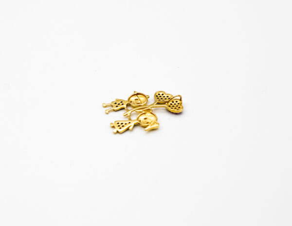 Pingente Ouro 18K Casal Filhos C/ Corações - Imagem 3