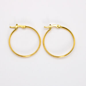 Argola Ouro 18K Redondo Grande Fio Redondo