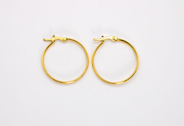 Argola Ouro 18K Redondo Grande Fio Redondo