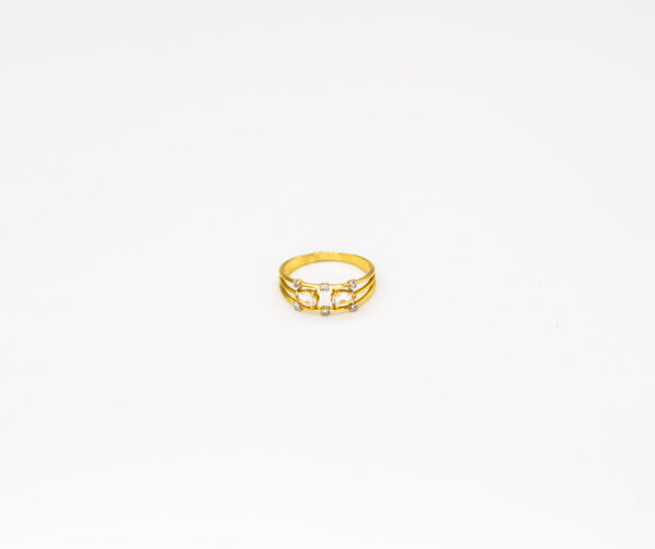 Anel Ouro 18K Aro Triplo C/ Brilhantes - Imagem 3