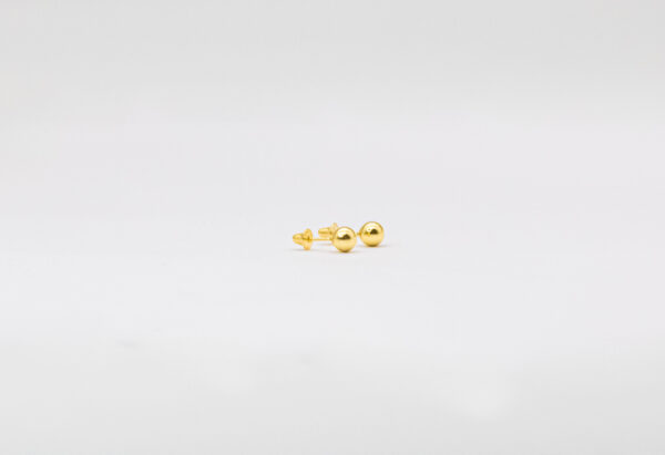 Brinco Ouro 18K Bola 4mm
