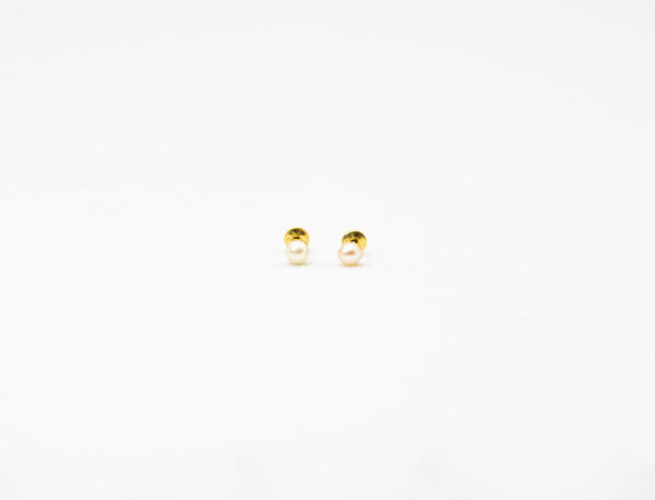 Brinco Ouro 18K Pérola Natural 3mm