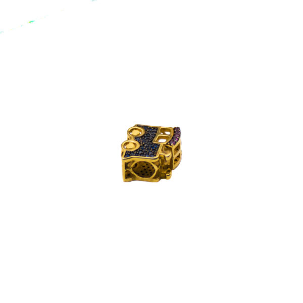 Pingente Berloque Ouro 18K Trem Cravejado - Imagem 3