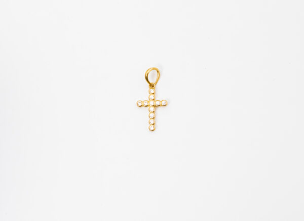 Pingente Ouro 18K Cruz C/ Zircônias Cravejadas