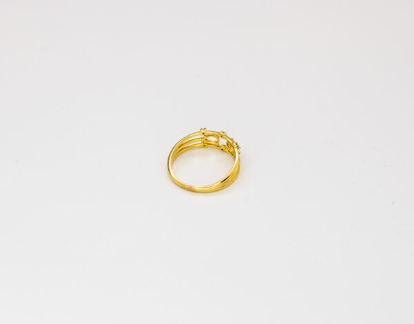 Anel Ouro 18K Aro Triplo C/ Brilhantes - Imagem 2