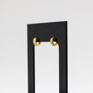 Argola Ouro 18K Redondo Pequeno C/ Zircônias
