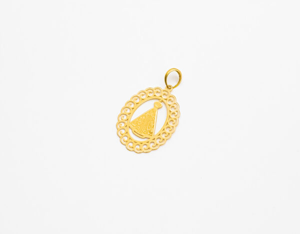 Pingente Ouro 18K Oval Nossa Senhora Aparecida - Imagem 2