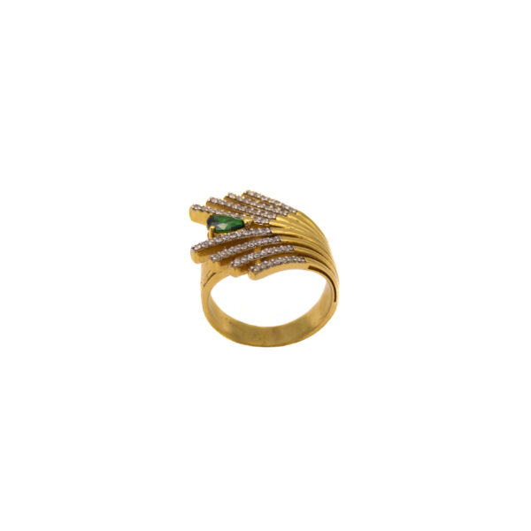 Anel Ouro 18K Pedra Esmeralda - Imagem 4