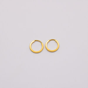 Argola Ouro 18K Redondo Fio Quadrado
