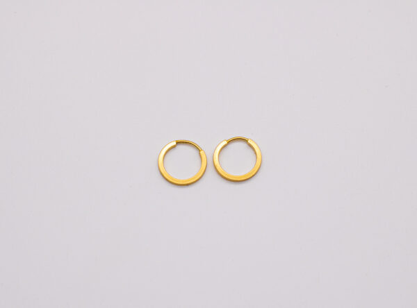 Argola Ouro 18K Redondo Fio Quadrado