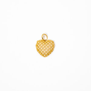 Pingente Ouro 18K Coração Cravejado C/ Zircônias