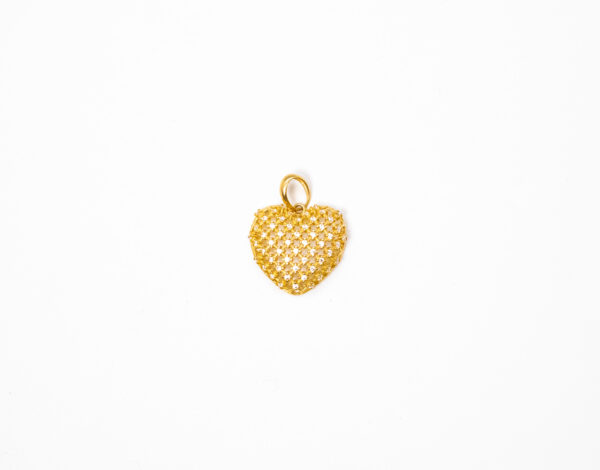 Pingente Ouro 18K Coração Cravejado C/ Zircônias