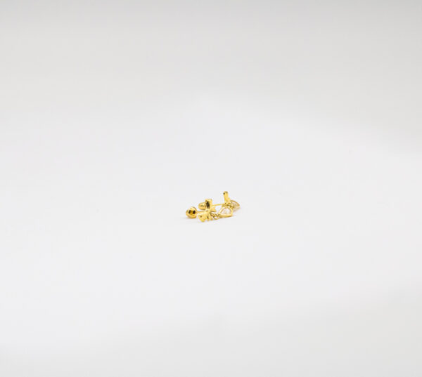 Brinco Ouro 18K Laço C/ Pingente Zircônia - Imagem 2