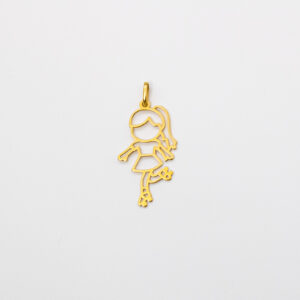 Pingente Ouro 18K Menina Patins