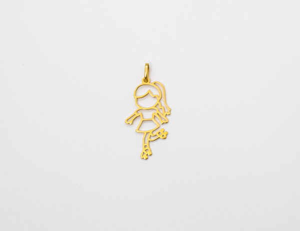 Pingente Ouro 18K Menina Patins