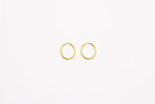Argola Ouro 18K Oval Fio Redondo