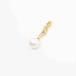 Pingente Ouro 18K C/ Pérola Natural e Ouro Branco