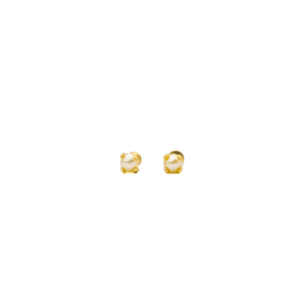 Brinco Ouro 18K Pérola Natural C/ 4 Garras