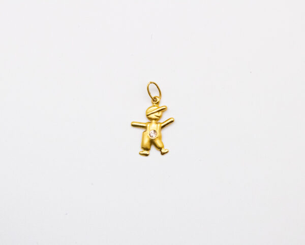 Pingente Ouro 18K Filho C/ Zircônia