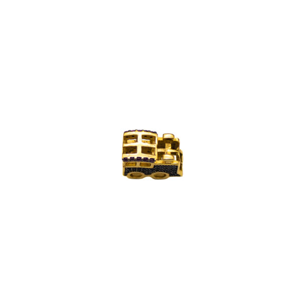 Pingente Berloque Ouro 18K Trem Cravejado - Imagem 2