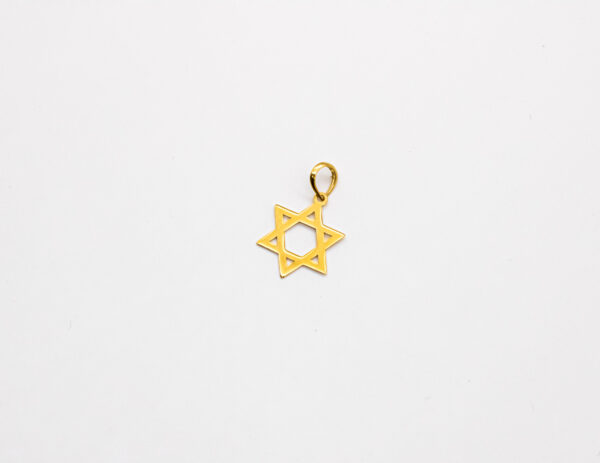 Pingente Ouro 18K Estrela de Davi Hexagrama Vazado