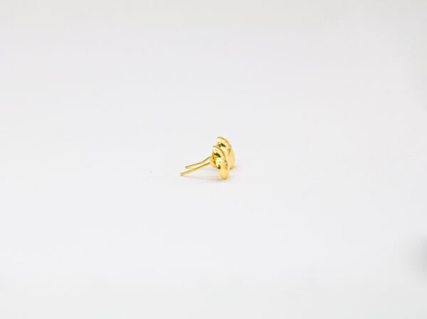 Brinco Ouro 18K Coração Liso C/ Detalhe em Zircônia - Imagem 2