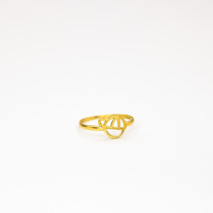 Anel Ouro 18K Menino C/ Detalhe Fosqueado