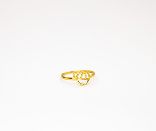 Anel Ouro 18K Menino C/ Detalhe Fosqueado
