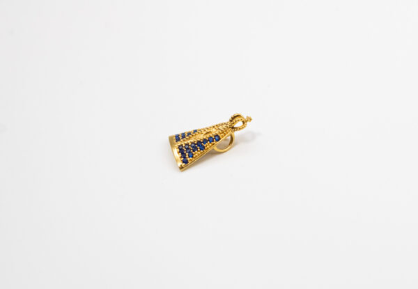 Pingente Ouro 18K Nossa Senhora Manto C/ Zirc. Azul - Imagem 2