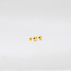Brinco Ouro 18K Disco C/ Tarraxa Baby