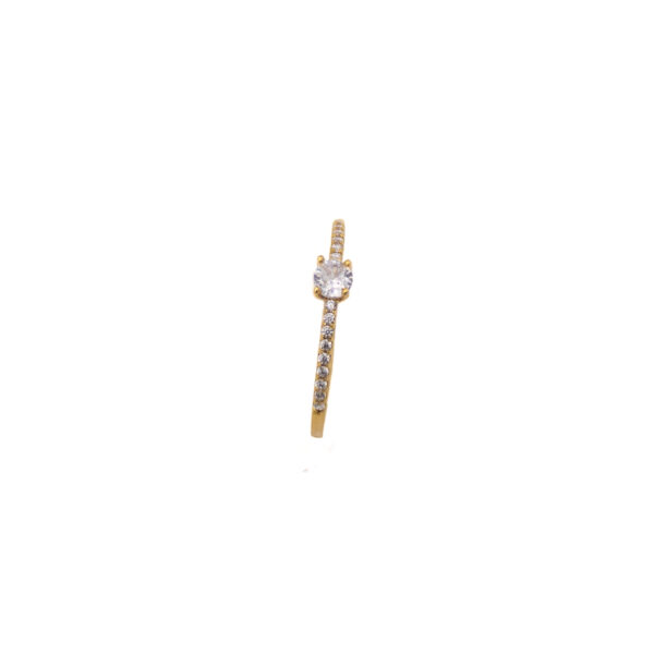 Solitário Ouro 18K Zircônias Cravejadas