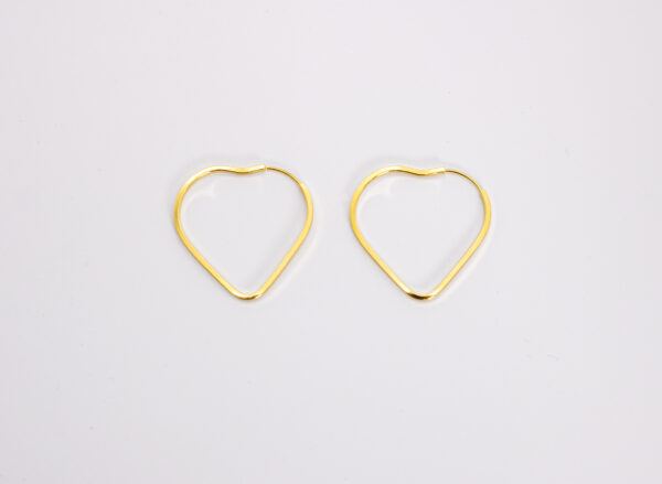 Argola Ouro 18K Coração Grande Fio Quadrado - Imagem 2
