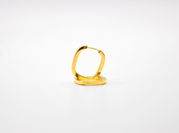 Argola Ouro 18K Quadrada C/ Fio Quadrado - Imagem 3
