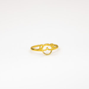 Anel Ouro 18K Menina C/ Detalhe Fosqueado
